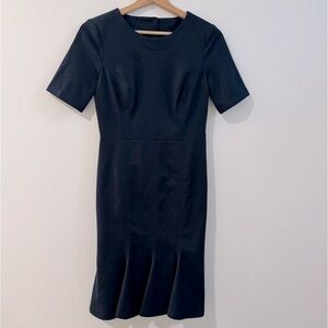 Banana Republic Navy Sheath Flounce Hem Dress Size 0